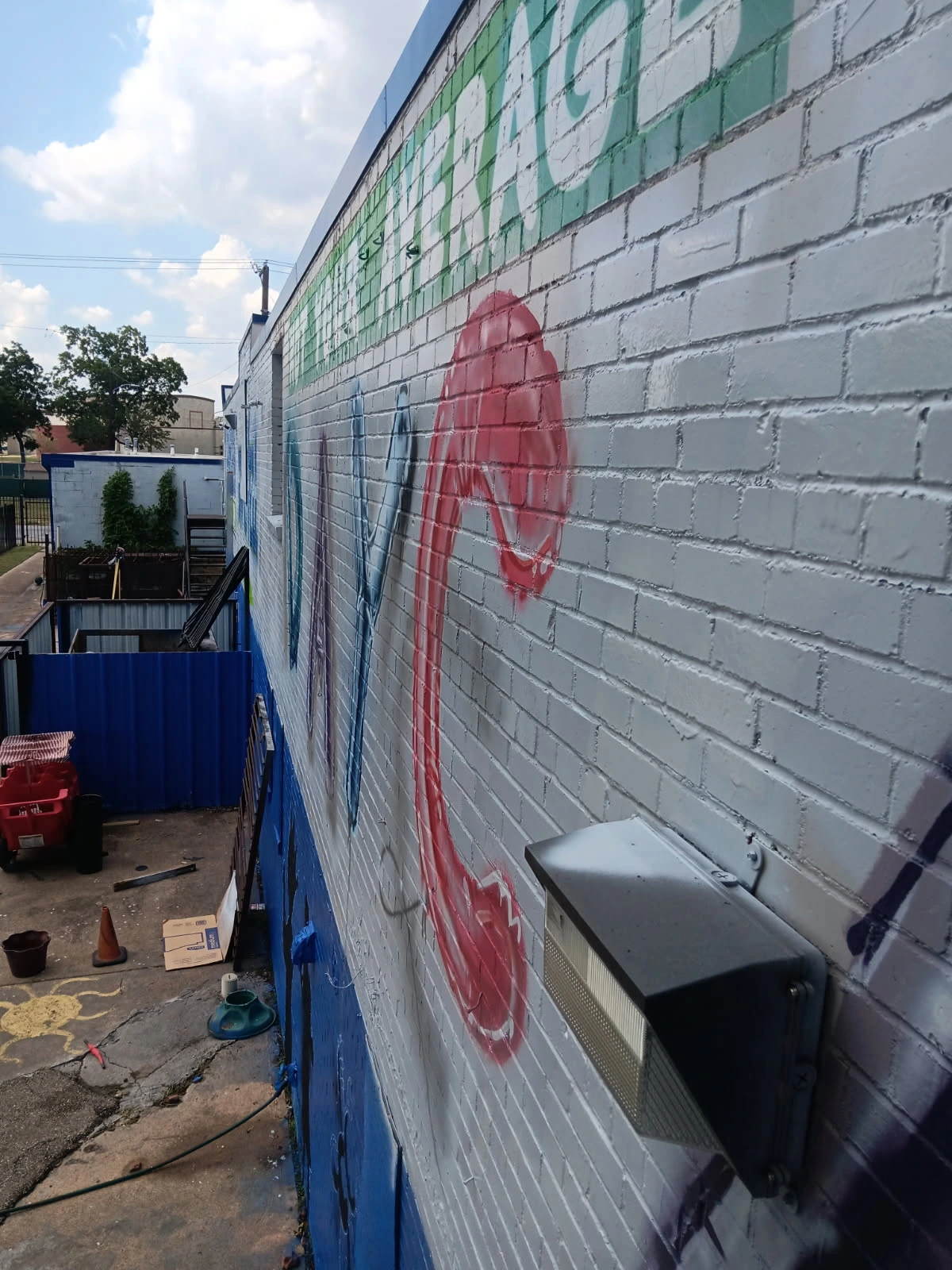 Jonathan Taylor working on a real mural